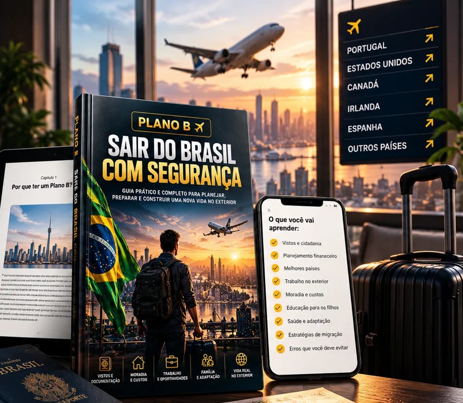 Conteúdo do e-book Plano B: Sair do Brasil com Segurança